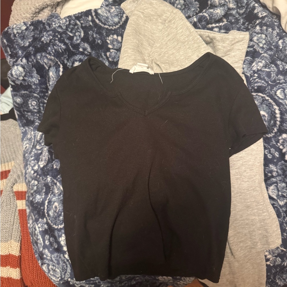 Women's Black V-Neck Top